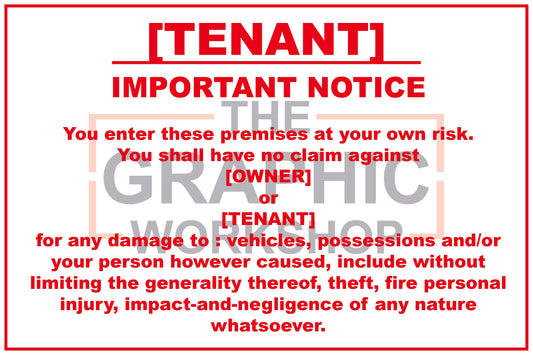 Disclaimer Owner and tenant